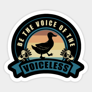 Vegan Gifts Be The Voice Of The Voiceless Vegan Design Sticker